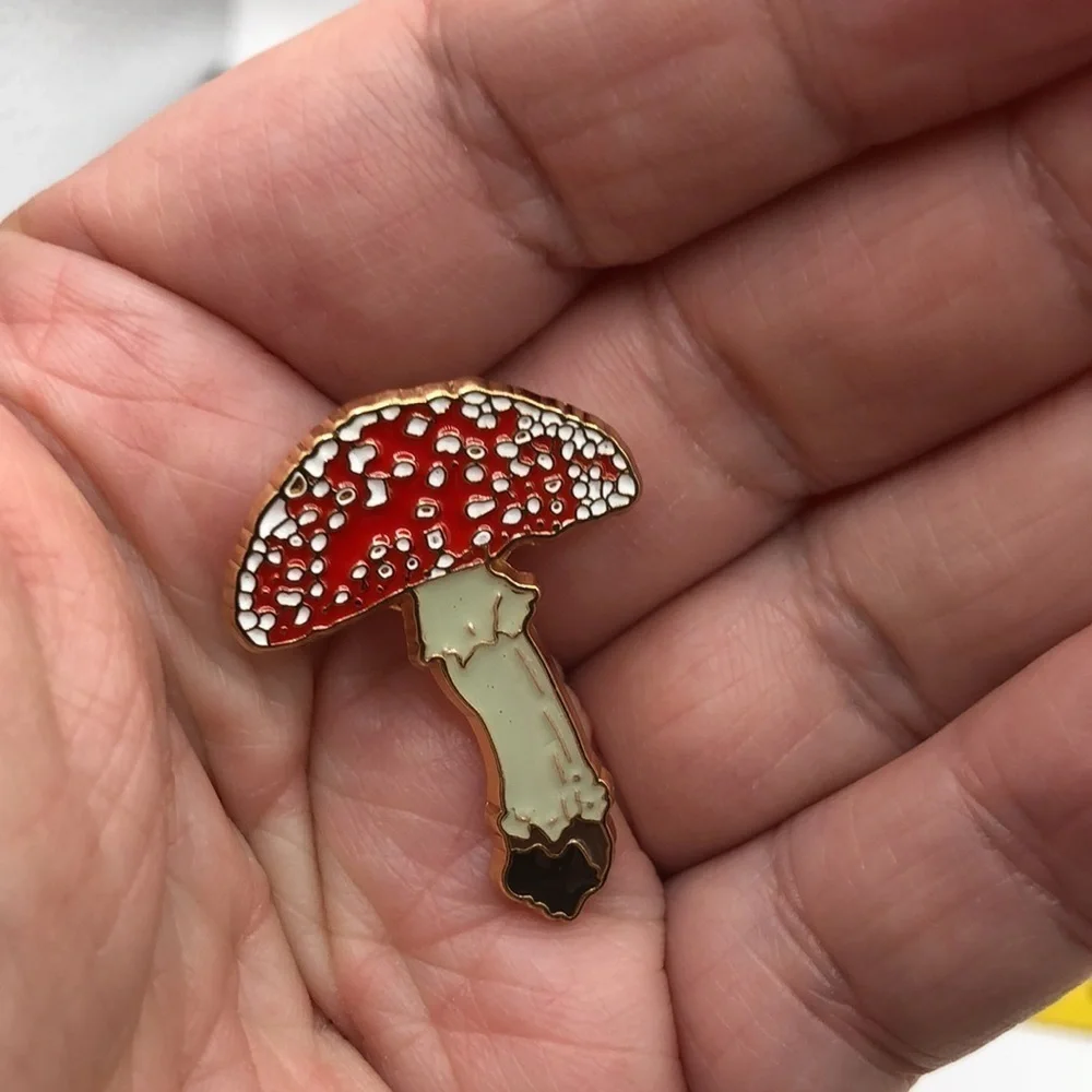 3/$25 Mushroom Fungi Fungus Unisex Pin Badge Brooch Mushroom Hunter